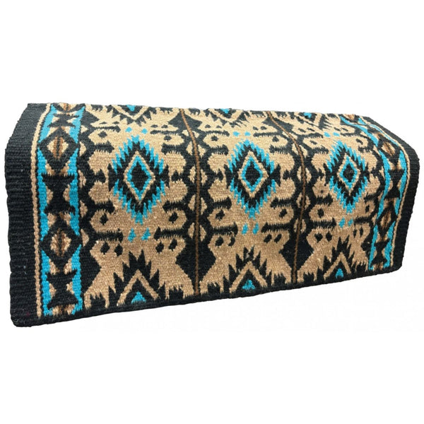 Country Legend Western Saddle Blanket, Black/Brown/Mint