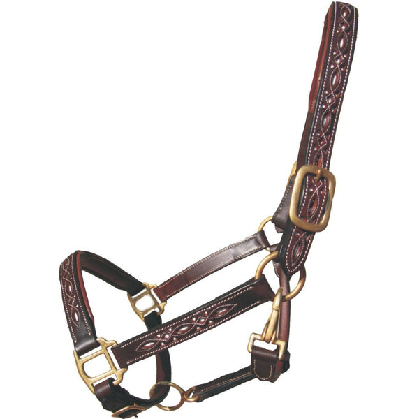 Bromont Carved Underlay Leather Halter, Full Size