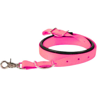 Mustang Nylon Contest Rein with Rubber Grip, Pink