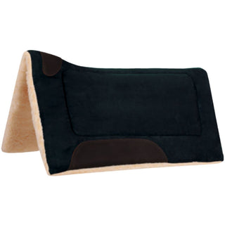 Mustang Faux Suede Contoured Pad With Fleece Bottom, 32"x32", Black