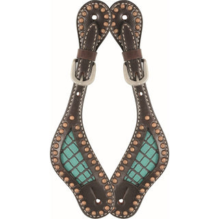 Country Legend Turquoise Gator Spur Straps, Ladies