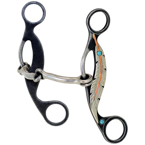 Cowboy Tack Feather Collection Smooth Snaffle Gag Bit, 5 1/8"