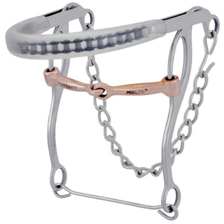 Cowboy Tack Plastic Cover Nose Combo Hackamore with Copper Snaffle Bit, 5"