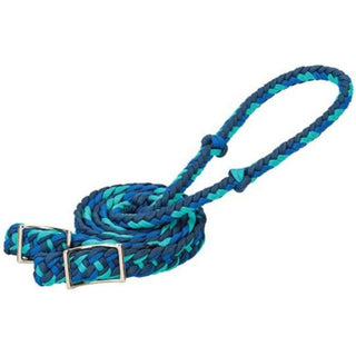 1D Saddlery Nylon Barrel Reins, Navy/Blue/Turquoise