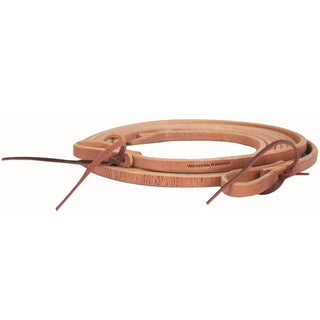 Western Rawhide Harness Leather Reins with Water Loops, 1/2" x 8'