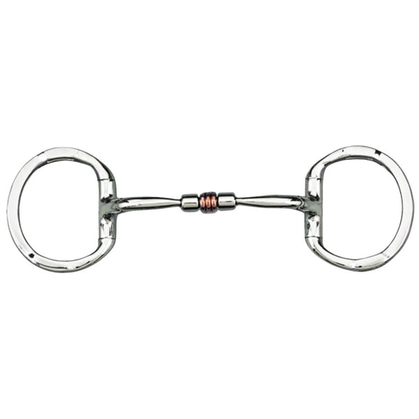 Myler Copper Roller Eggbutt Bit with Hooks, 5"