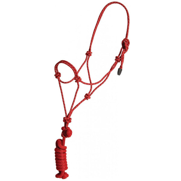 Mustang Mountain Rope Yearling Halter and Lead, Red