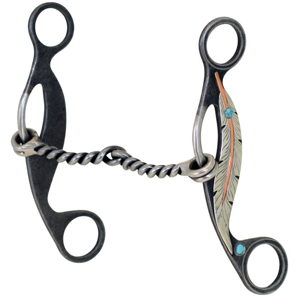 Cowboy Tack Feather Collection Twisted Snaffle Gag Bit, 5 1/8"