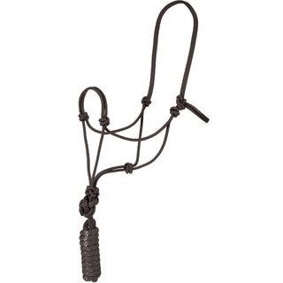 Mustang Mountain Rope Halter with Lead, Black