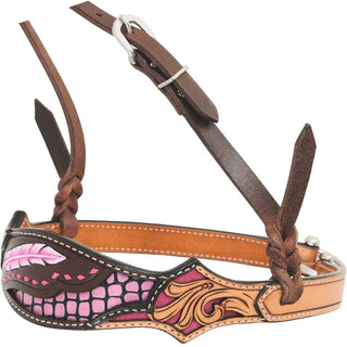 Country Legend Gator & Feathers Noseband, Pink