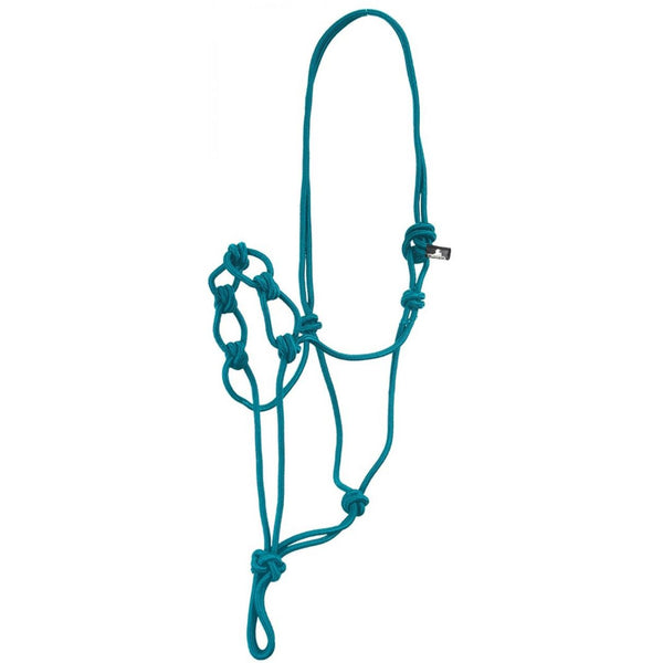 Mustang Infinity Knot Rope Halter and Lead, Teal