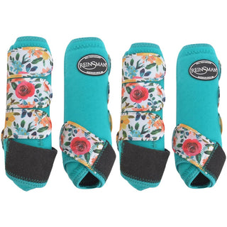 Reinsman Apex Sport Boots 4 Pack, Aqua Floral