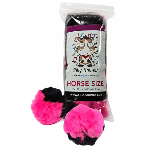 Silly Sounds Couture Equine Ear Plugs, Black/Hot Pink
