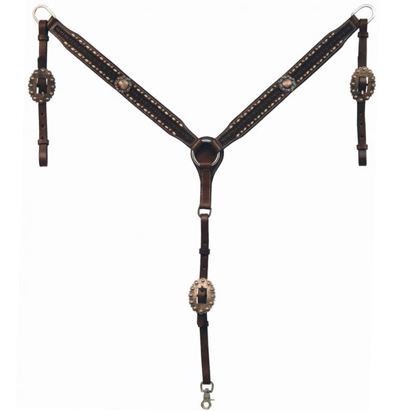 Country Legend Copper Cactus Breastcollar, Tan Lace
