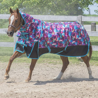 Canadian Horsewear Storm Insulated Rainsheet with Removable Neck, Turquoise Dream
