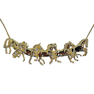 Exselle Equestrian 5 Horses Pendant, Gold Plated