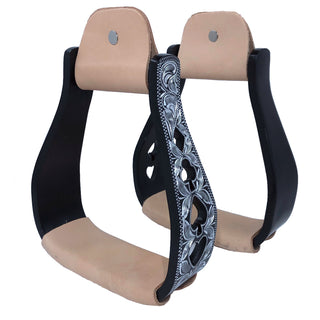 Western Rawhide Aluminum Stirrups with Leather Treads