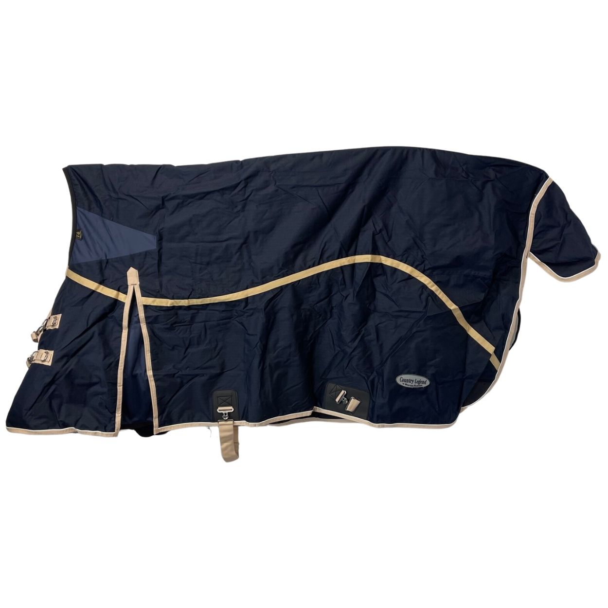 Country Legend 600D High Neck Fleece Lined Rainsheet, Navy