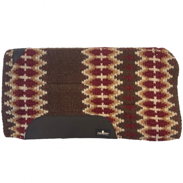 Classic Equine Sensorflex Wool Straight Top Saddle Pad Brown Burgundy