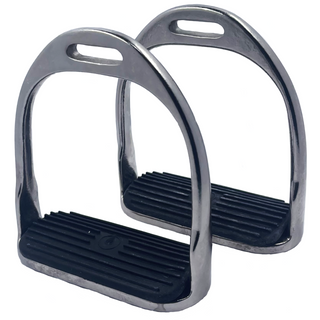 Metalab Nickel Plated Malleable Iron Stirrup Irons, 4 1/4"