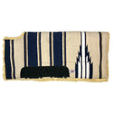 Country Legend Navajo Felt Lined Wool Pad with Wither Cutout, Navy/Beige