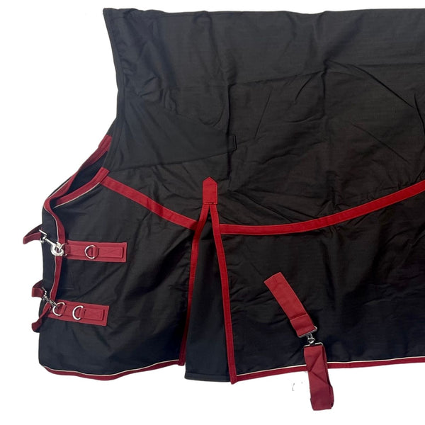 Century 600D Fleece Lined Rainsheet, Black/Burgundy