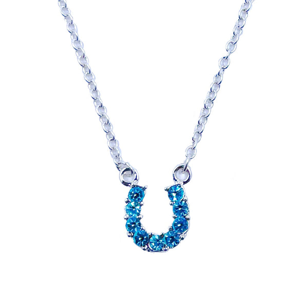 Horseshoe Necklace, Aqua