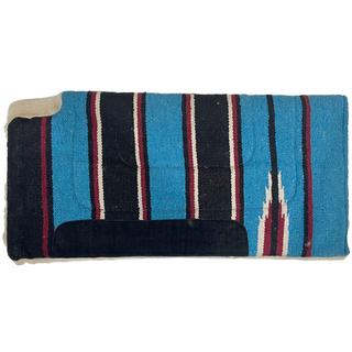Country Legend Navajo Felt Lined Wool Pad with Wither Cutout, Turquoise/Black