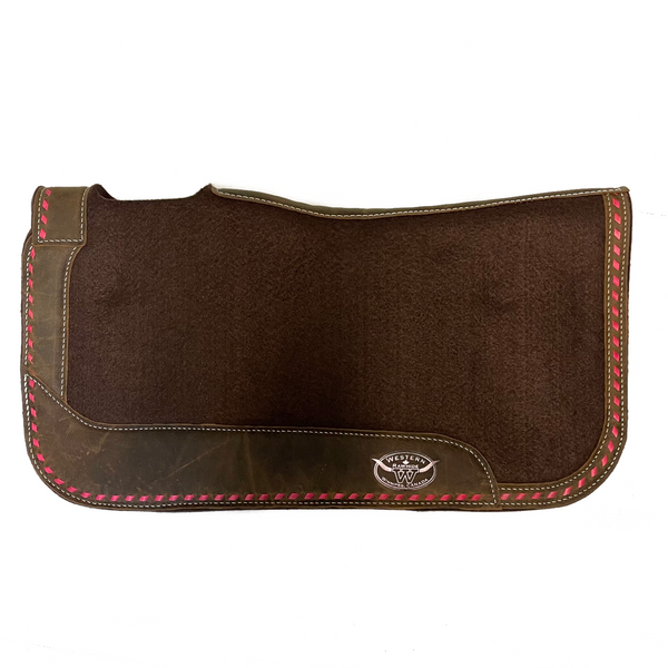 Western Rawhide Dark Brown Felt Pad, Pink