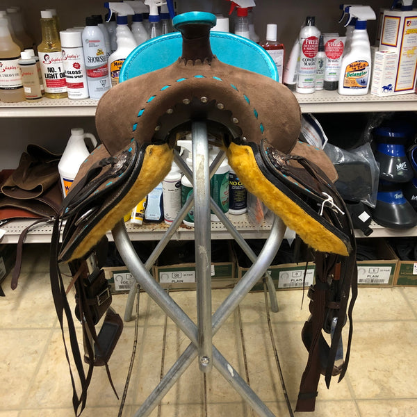 Country Legend(by Western Rawhide) Little Buck Youth Saddle, 13" Turquoise