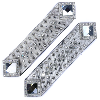 3D Tack Clear Crystal Spur Straps with Studs